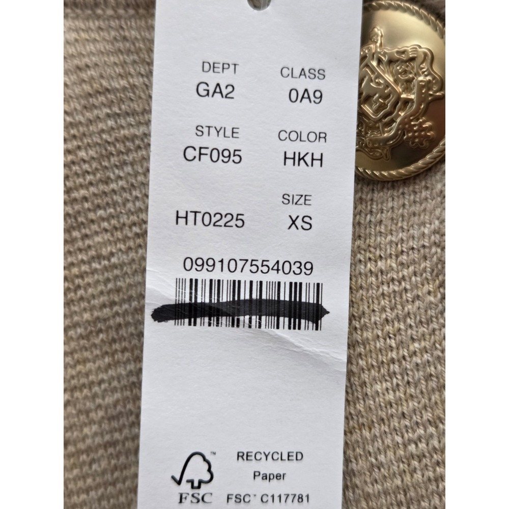 J. Crew Giselle Long‎ Sweater Blazer XS Beige Cotton NWT $168 CF095 - Picture 7 of 7